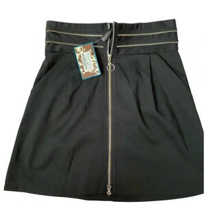 NWT Colori black zipper skirt